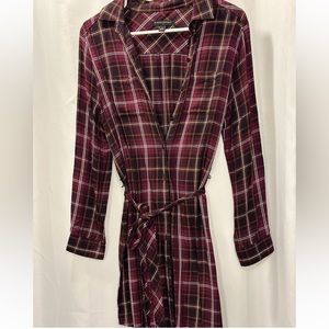 BANANA REPUBLIC• size 2 • maroon plaid • mid dress • gently loved • $12